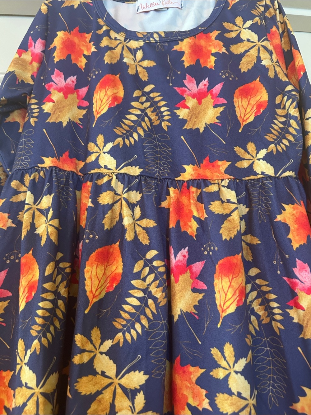Girls' Navy Floral Ruffle Matching Set - Picture 4 of 7